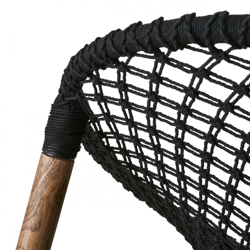 Kanapé 'Elof' - Makramé/fekete