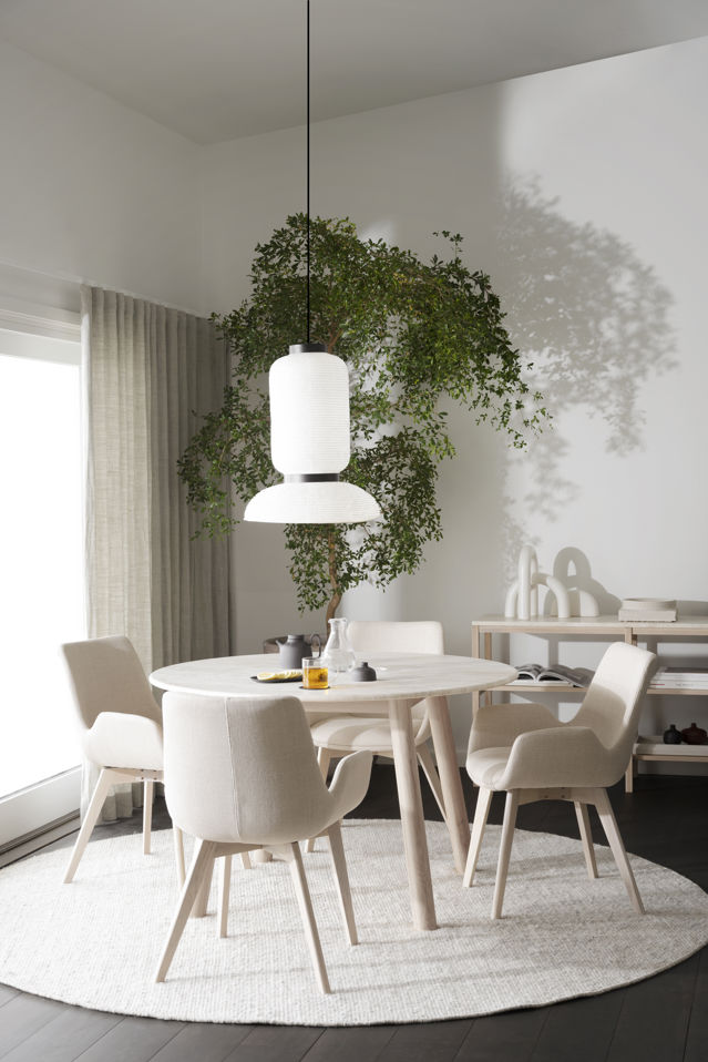 Étkezőasztal 'Taransay' Kerek 125cm - Bézs/Fehér pigmentált