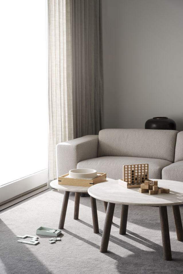 Taransay' kerek dohányzóasztal 90cm - Bézs/Barnás