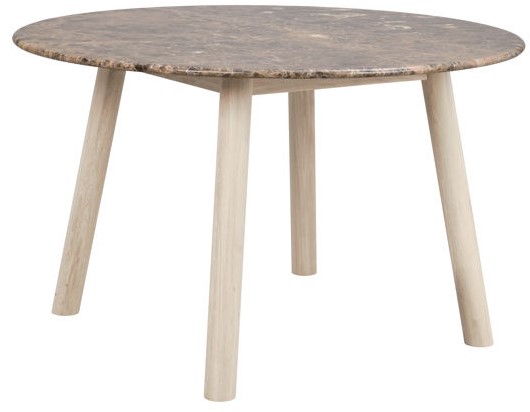 Taransay' kerek étkezőasztal 125cm - Barna/Fehér pigmentált