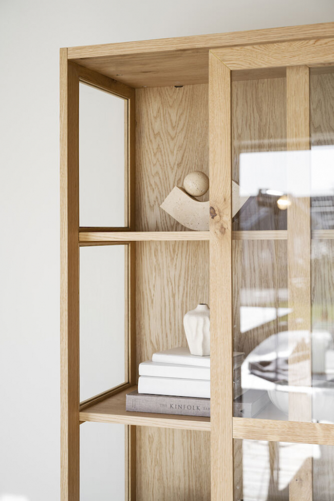 Hazelton vitrinszekrény - Tölgy