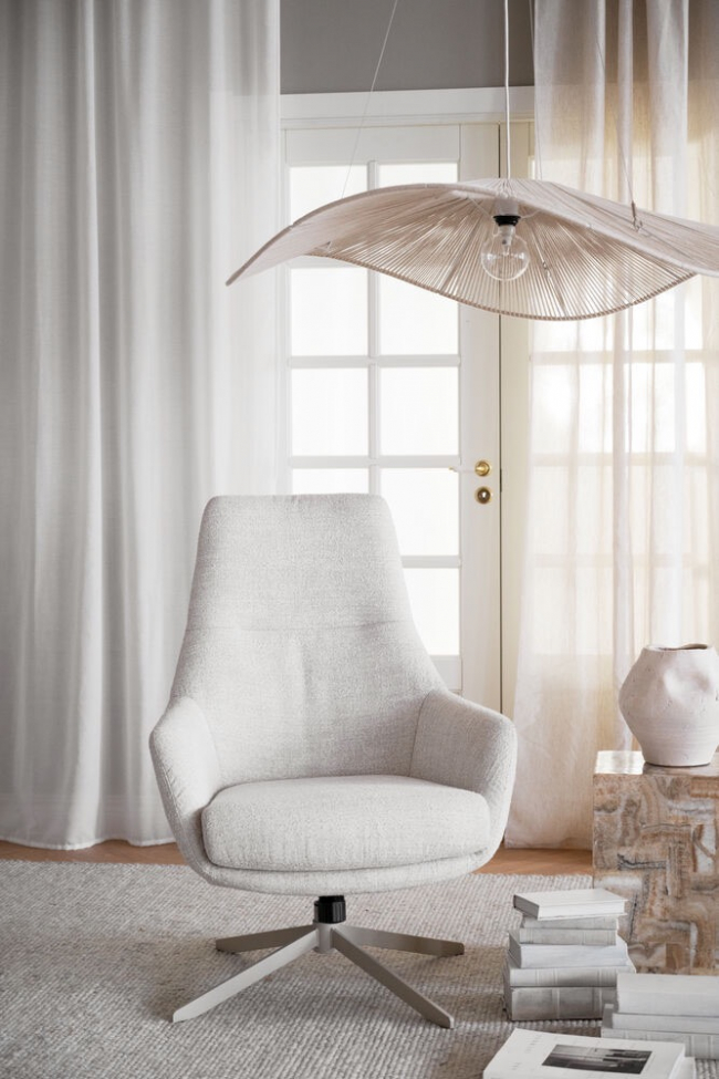 Fåtölj 'Conroe' - Fehér