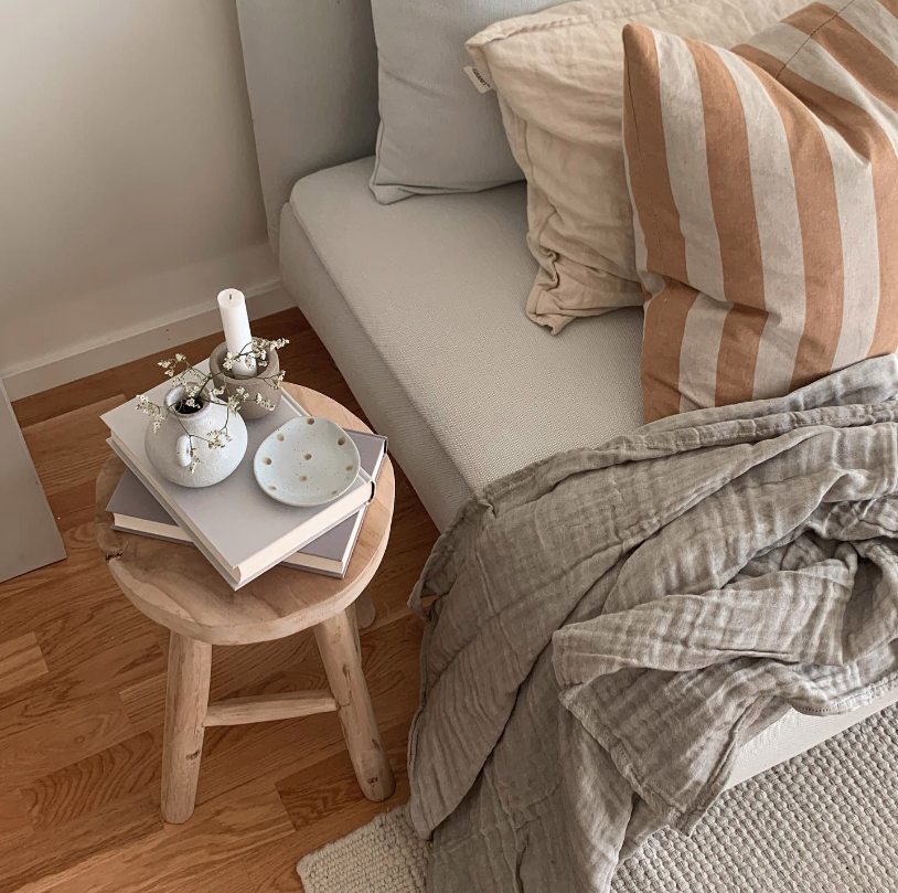 Badia Teak puff - Természetes