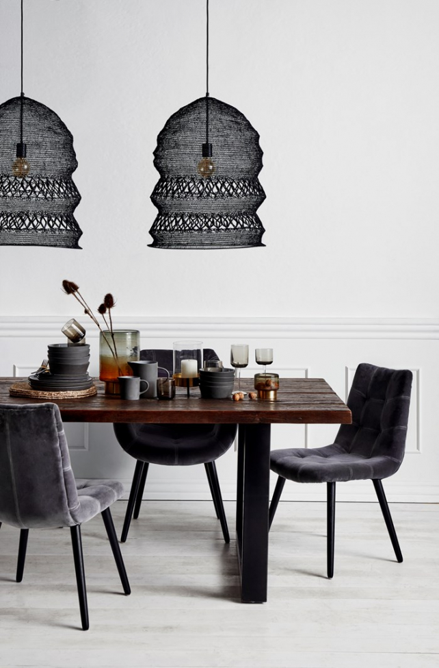 Iron' étkezőasztal 220x100cm - Újrahasznosított fa