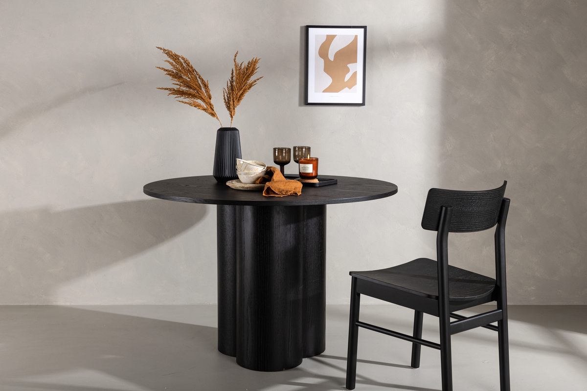 Orsa kerek étkezőasztal 110cm - Fekete