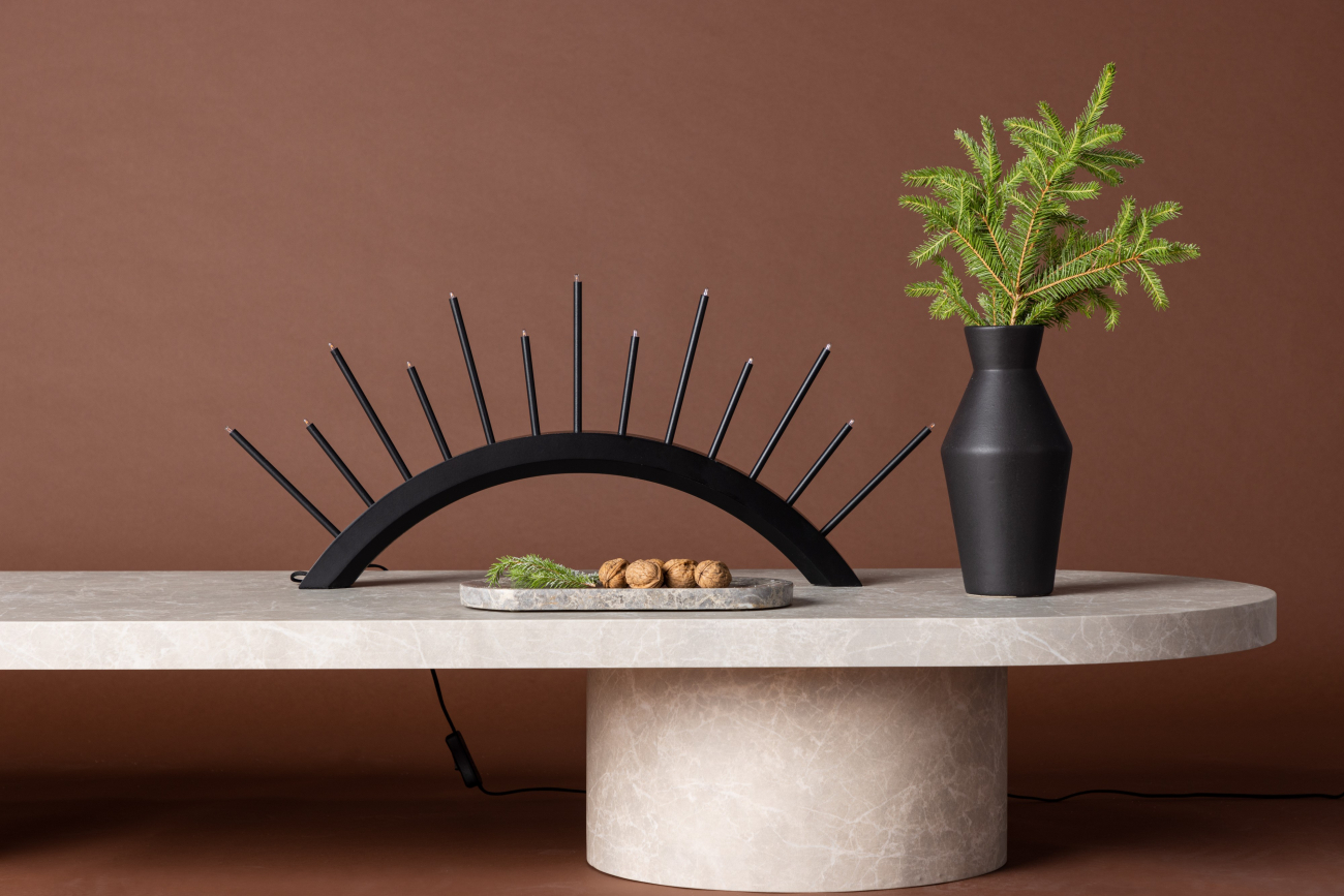 Adventi gyertyatartó 'Mölndal' - Fekete