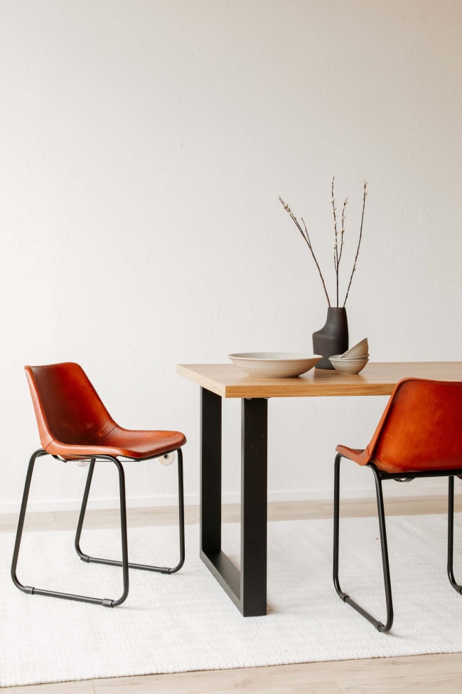 Étkezőasztal 'Radus' 140x85cm - Tölgy/Fekete