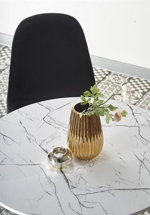 Étkezőasztal 'Lorca' Kerek 80cm - Márvány/Fehér