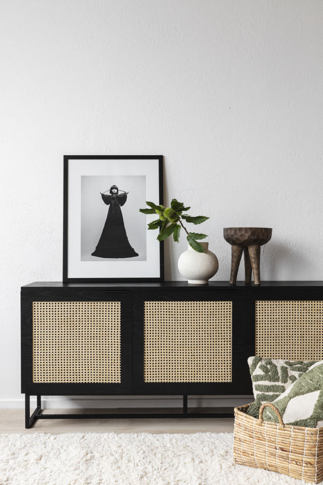 Sideboard 'Sailor' - Fekete/Természetes