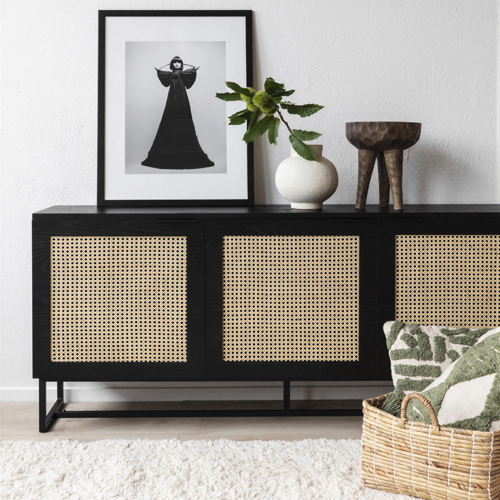 Sideboard 'Sailor' - Fekete/Természetes