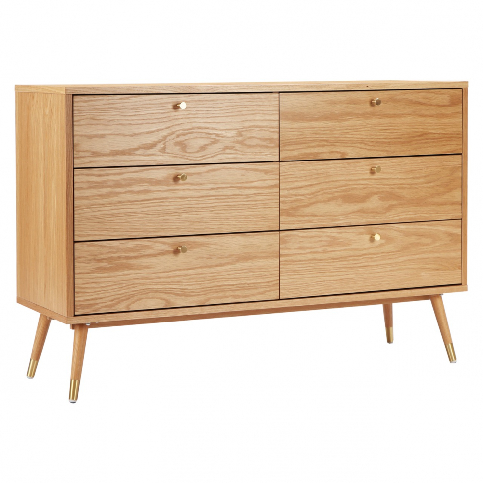 Prime komód 6 fiókkal - Tölgy