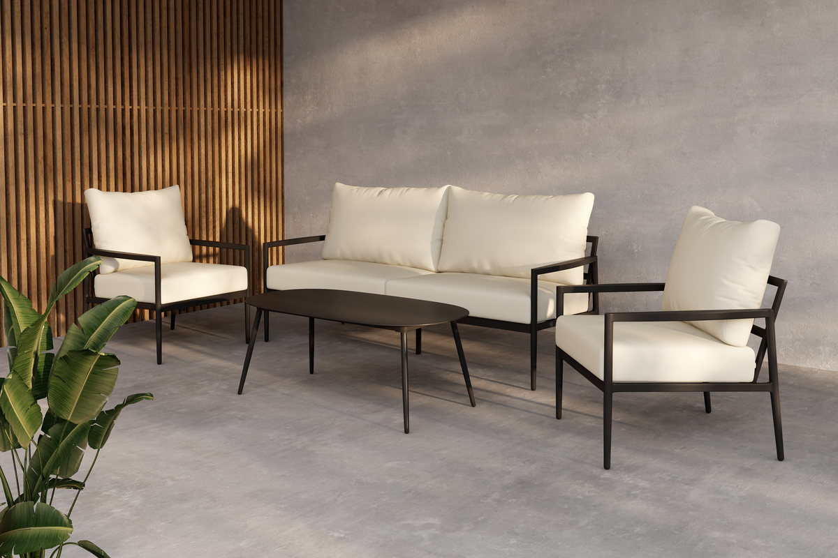 Loungeset 'Pozzallo' - Fekete