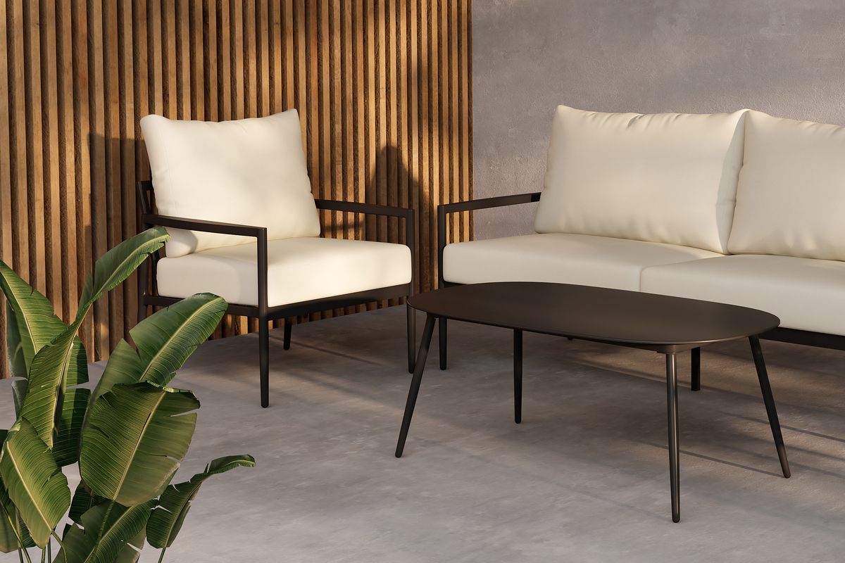 Loungeset 'Pozzallo' - Fekete