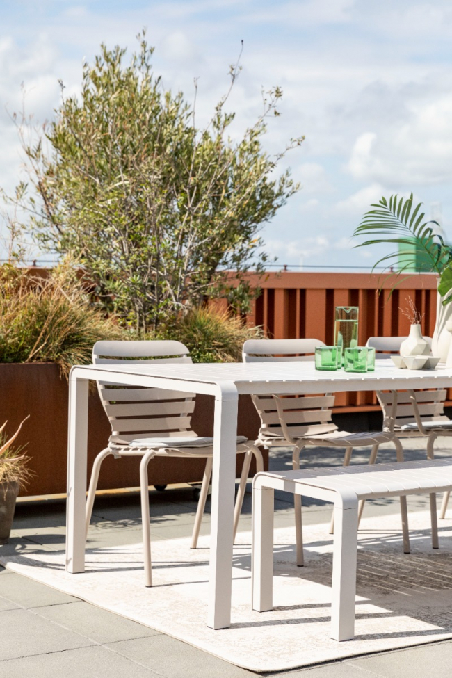 Kerti asztal 'Vondel' 168,5x87cm - Fehér