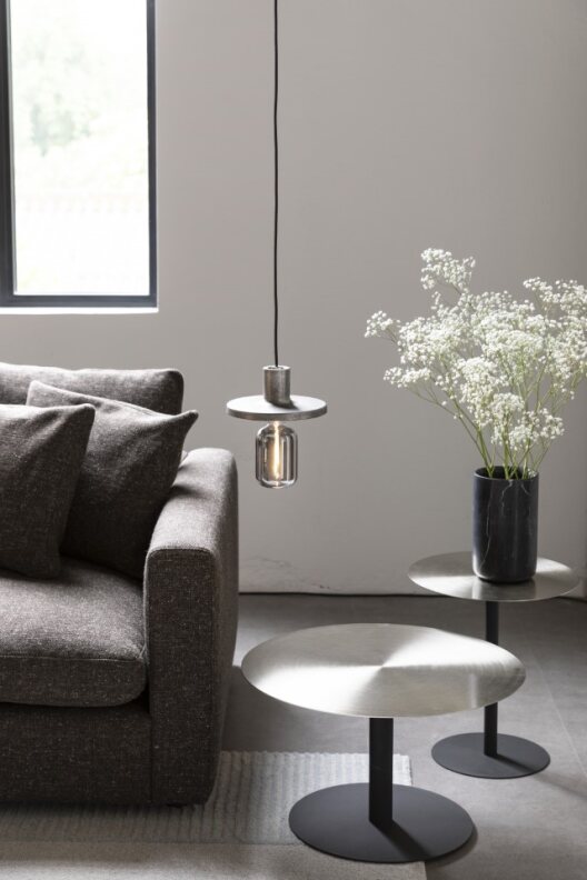 Snow dohányzóasztal - Acél/Fekete