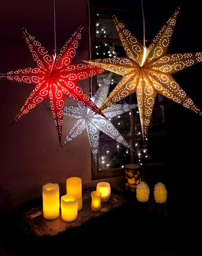 Karácsonyi csillag 'Antique' - Piros