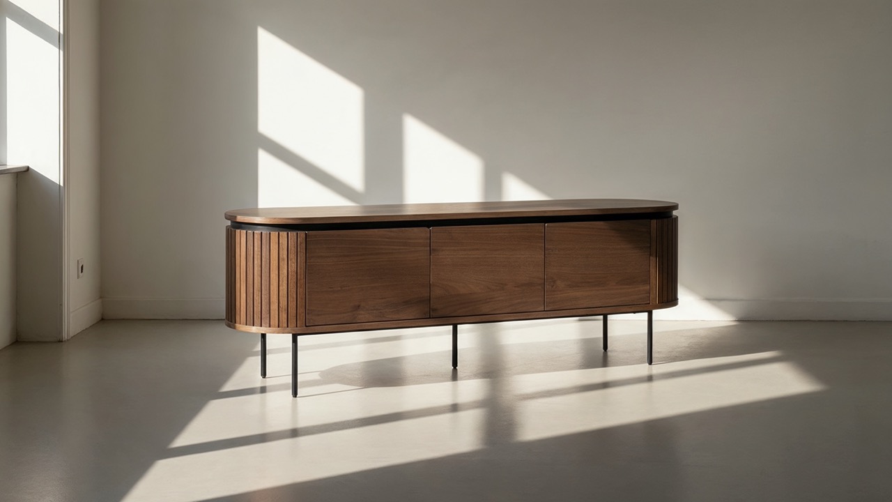 TV-szekrény 'Kärra' - Dió/Fekete