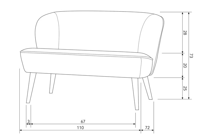 Kanapé 'Sara' - Zöld/Samett