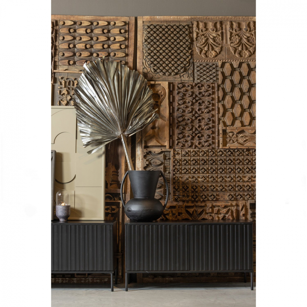 TV-szekrény 'New Gravure' 150 cm - Fekete/Fekete