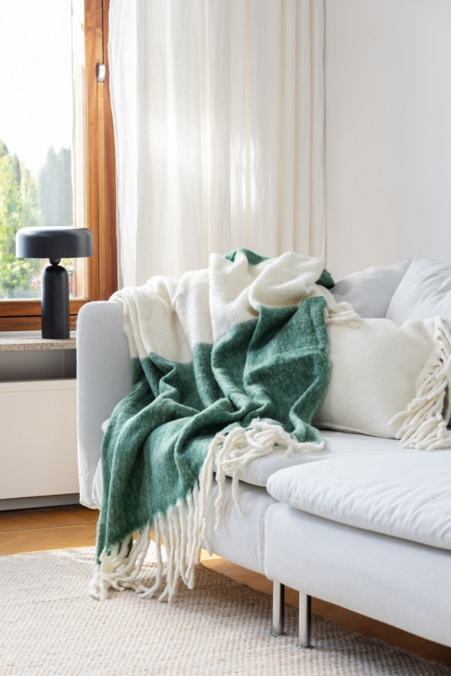 Kockás takaró 'Rachel' 130x170cm - Zöld