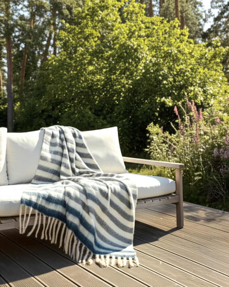 Kockás takaró 'Carrie' 130x170cm - Kék