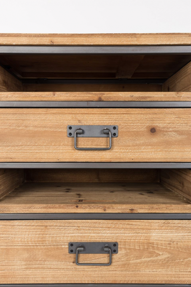 Oldalasztal 'Damian' - Fekete/Természetes