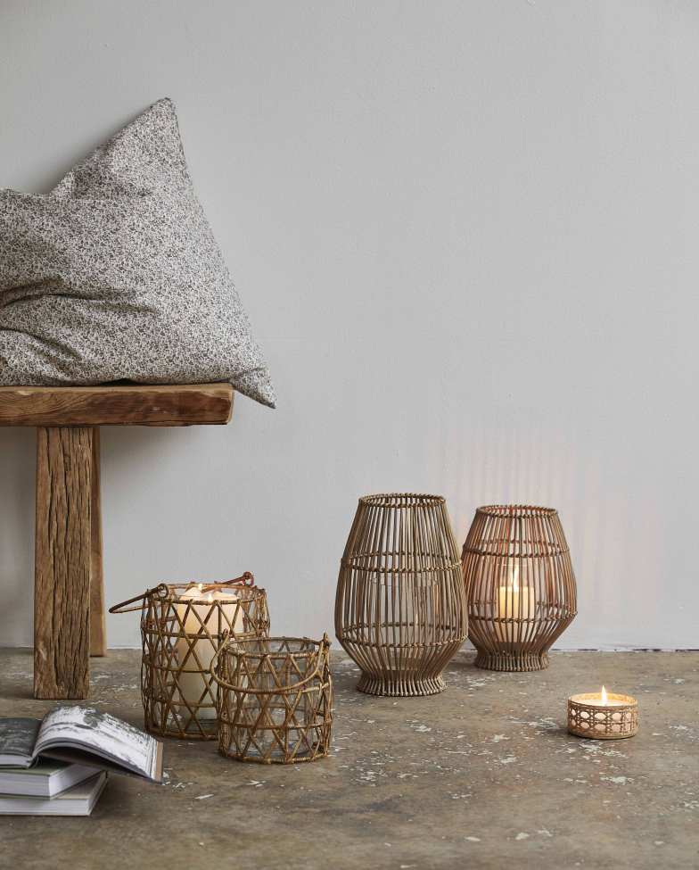 Gyertyatartó 'Ghizo' M - Rattan