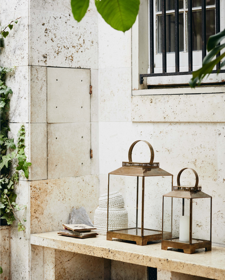 Gyertyatartó 'Bitra' S - Réz/Üveg