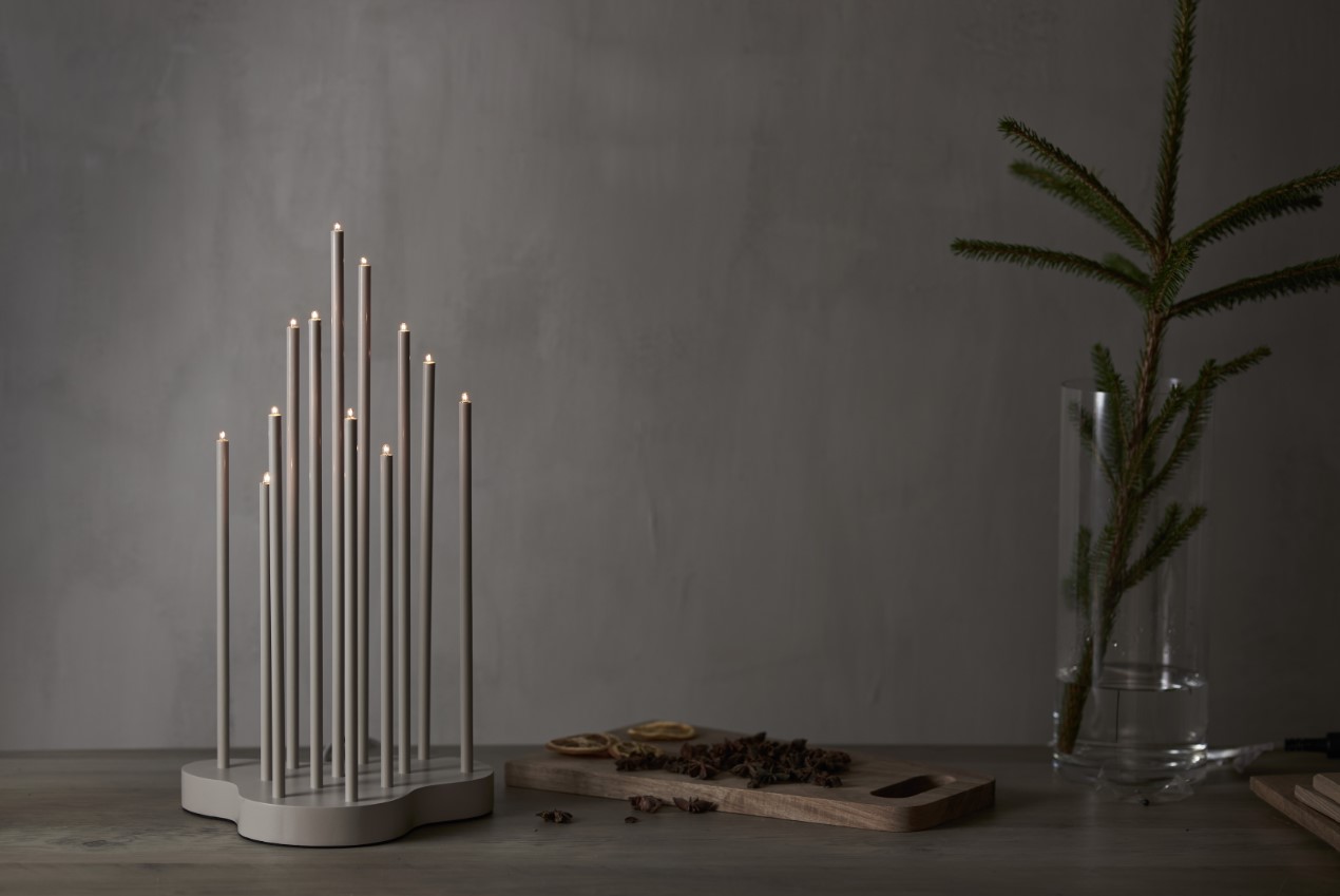 Adventi gyertyatartó 'Buzz' 43cm - Szürke