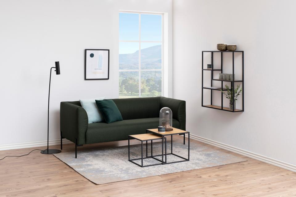 Vägghylla 'Hydra' 75cm - Fekete/Természetes