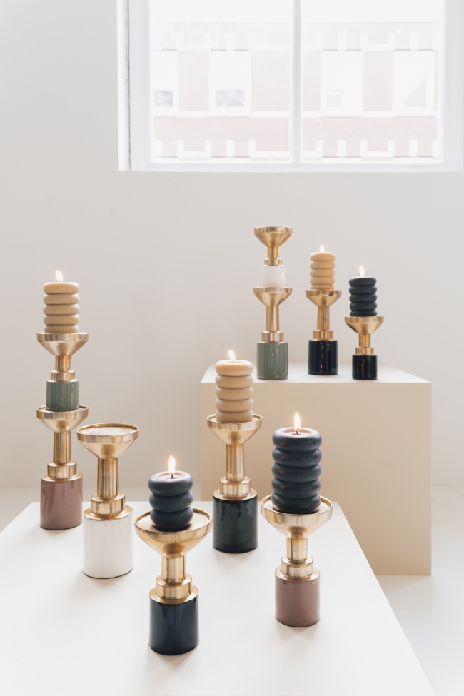 Gyertya tartó 'Glam' - Fekete