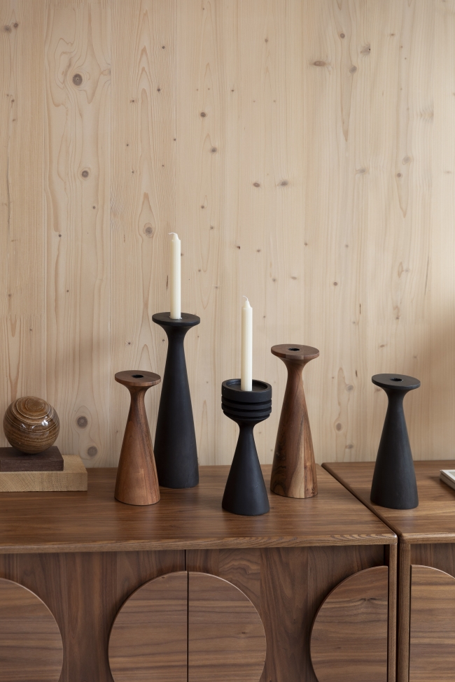 Gyertya tartó 'Hoover' - Barna