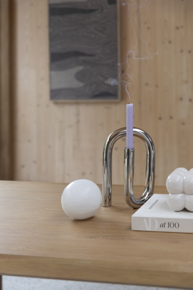 Gyertyatartó 'Tubo' - Ezüst L