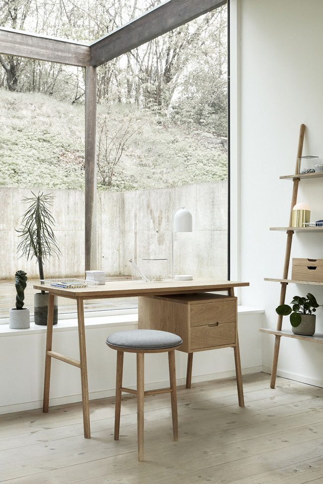 Íróasztal 'Architect' - Fehérre festett Tölgy