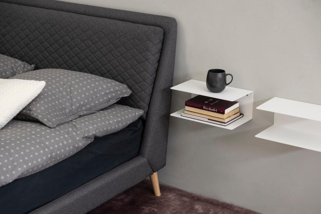 2-db Fali polc 'Joliet' - Fehér/Szürke