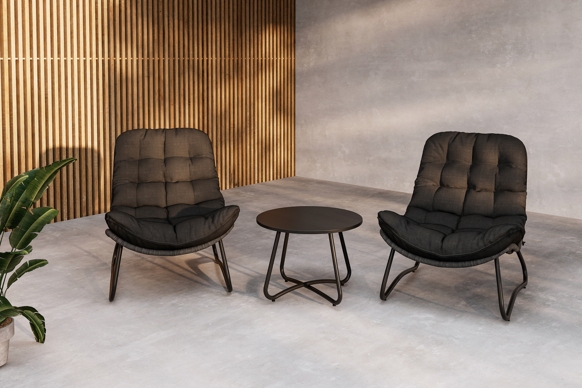 Loungeset 'Siro' - Fekete