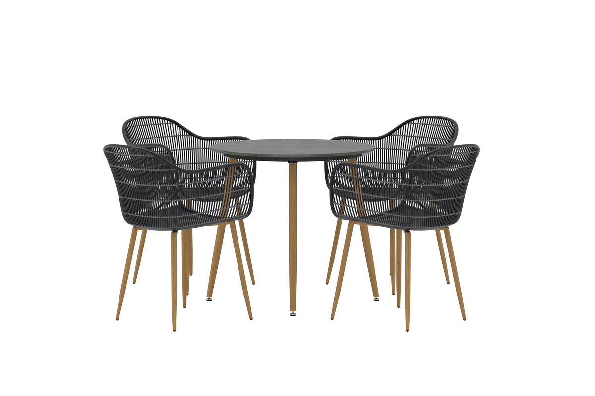 'Anafi' étkezőgarnitúra – szürke/fekete