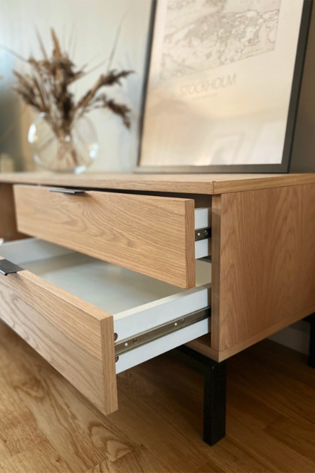 TV-szekrény 'Grant' - Tölgy/Fém