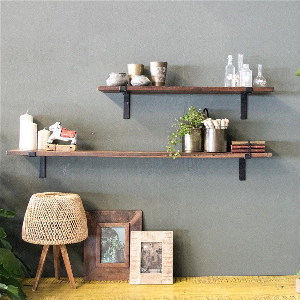 Fali polc 'Factory' 80cm - Természetes