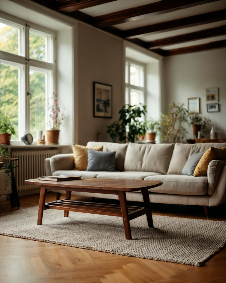 Kávézóasztal 'Créme' - Dió