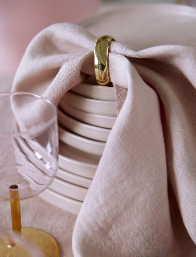 Szalvétagyűrű 'Monaco' Kerek 4cm 4-pack - Sárgaréz