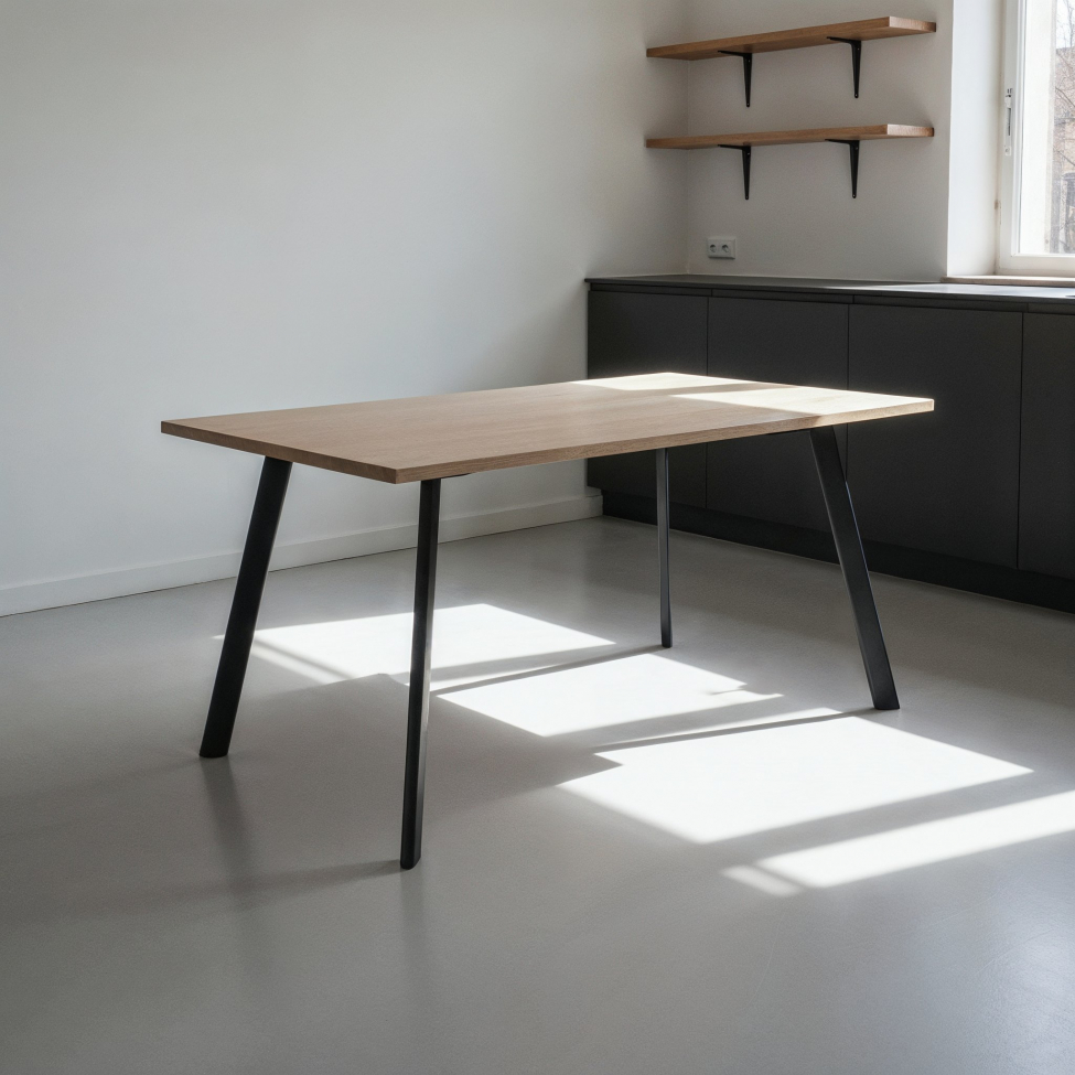 Klasszikus étkezőasztal 140x80cm - Fekete/Tölgy