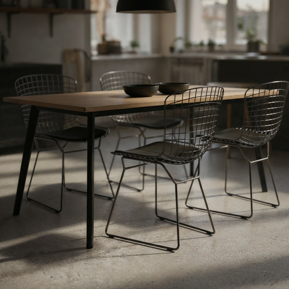 Klasszikus étkezőasztal 140x80cm - Fekete/Tölgy