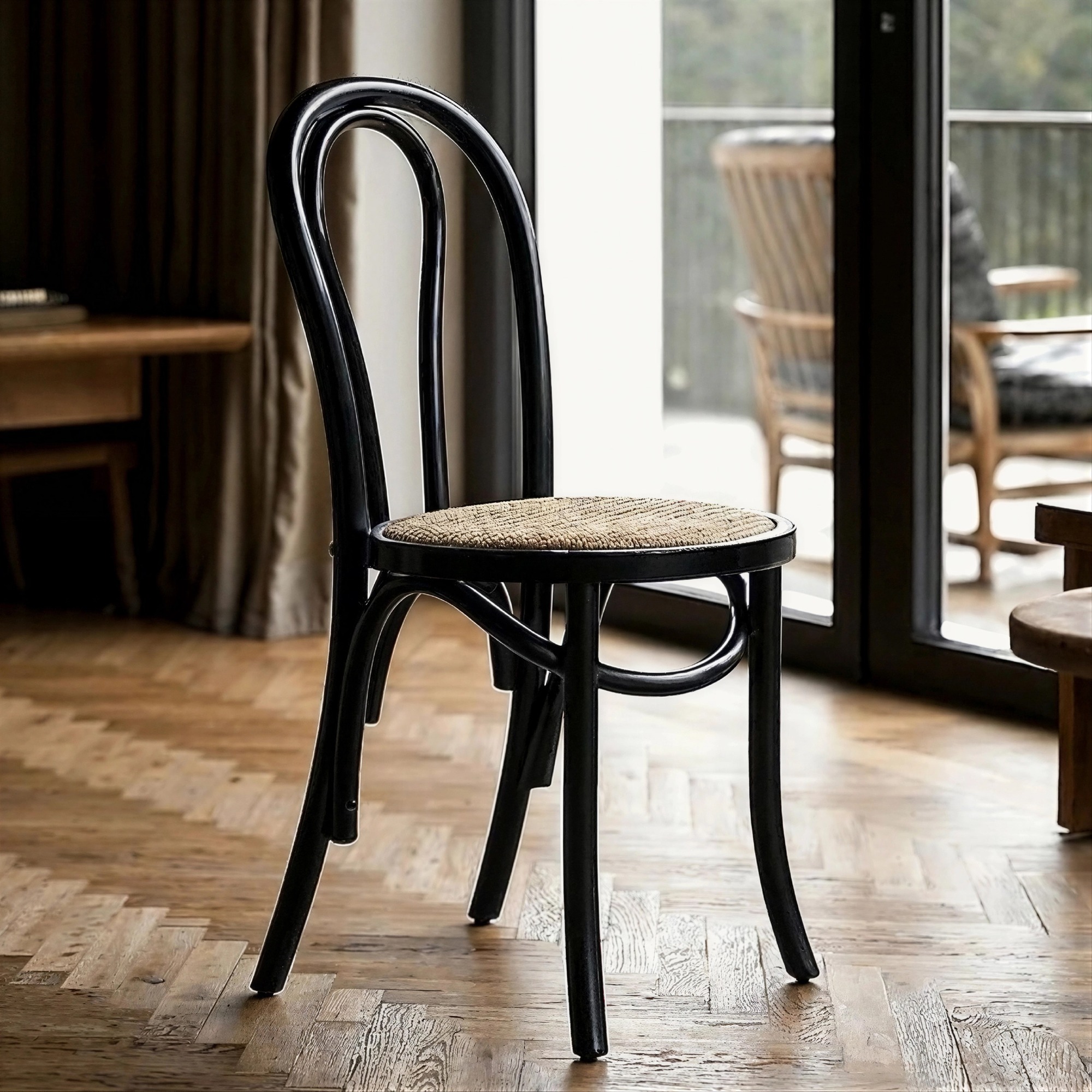 Szék 'Bistro' - Rattan/Fekete