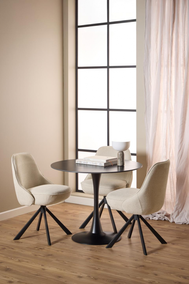 Étkezőasztal 'Malta' Kerek 90x75cm - Fekete