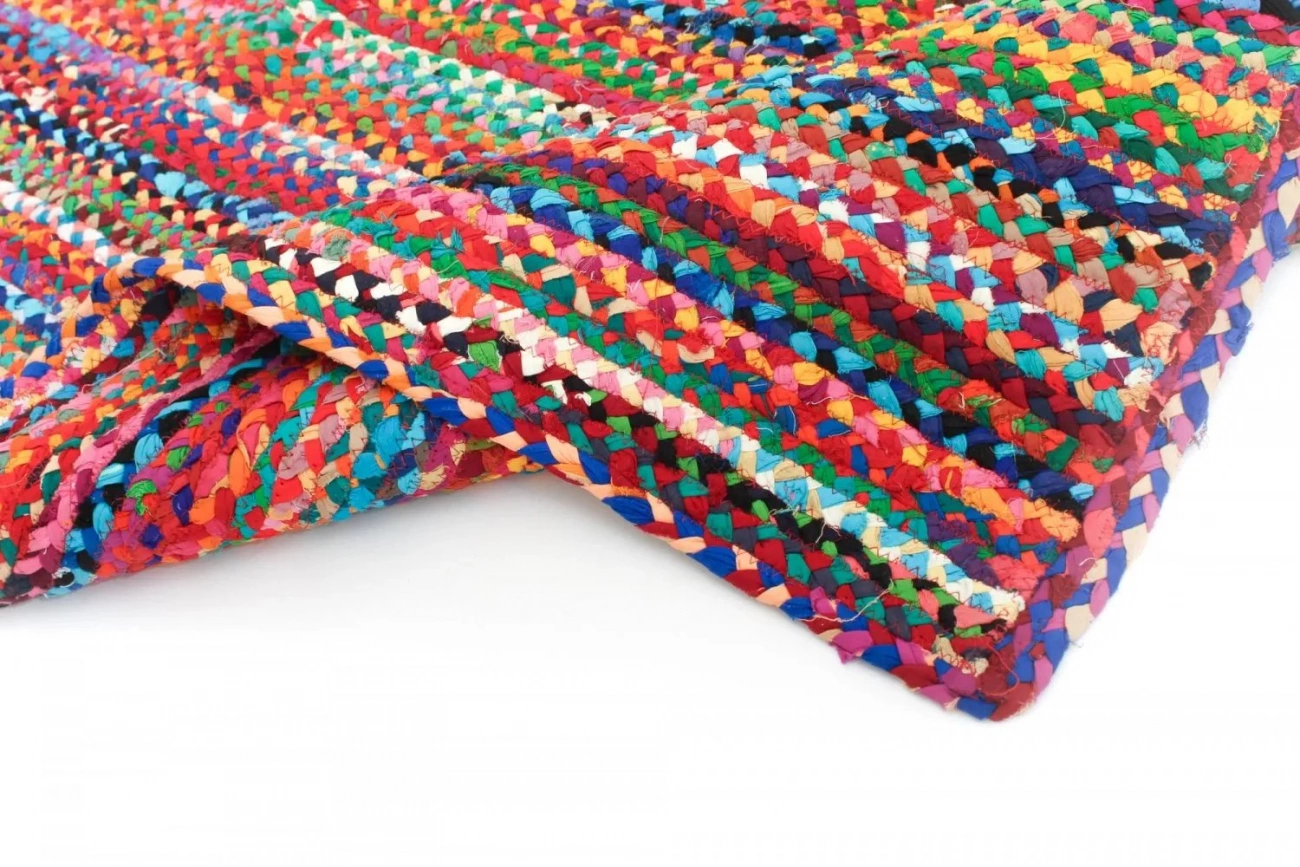 Rongyszőnyeg 'Flätan' - Többszínű