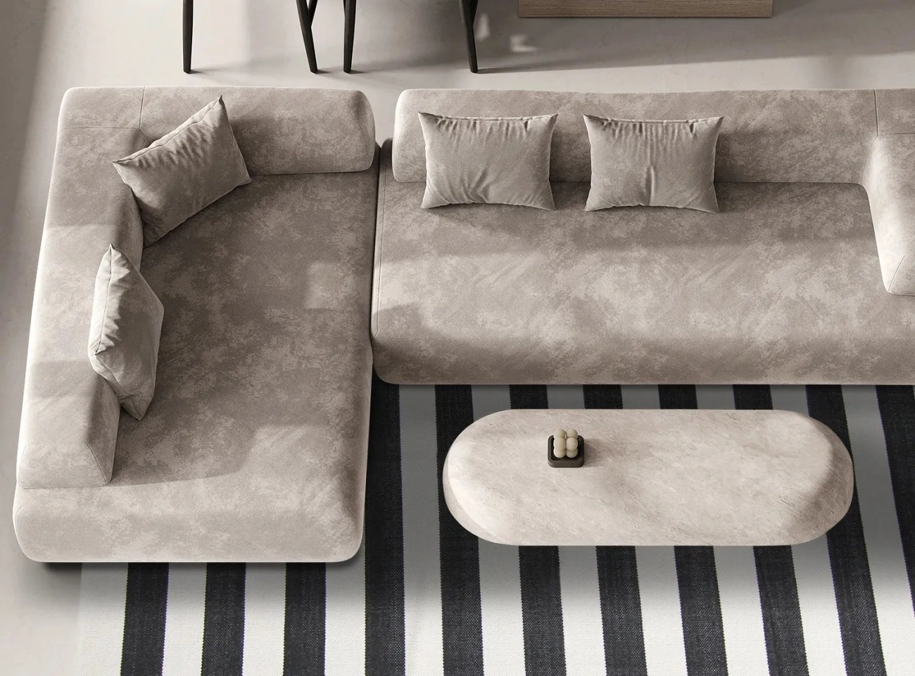 Pamutszőnyeg 'Nilo' - Fehér/Fekete