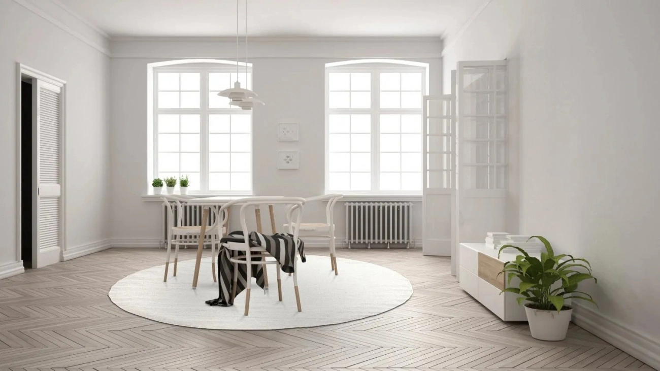 Kerek szőnyeg 'Hamilton' - Fehér