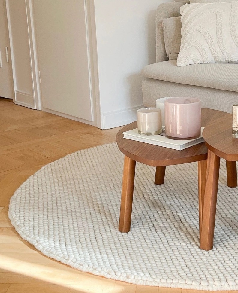 Kerek szőnyeg 'Avafors' - Bézs