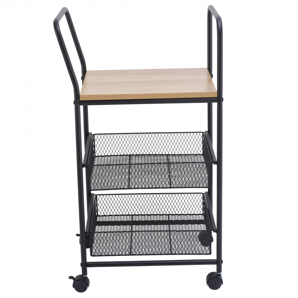 Konyhai kocsi/Italkocsi 'Grums' - Fekete/Fa